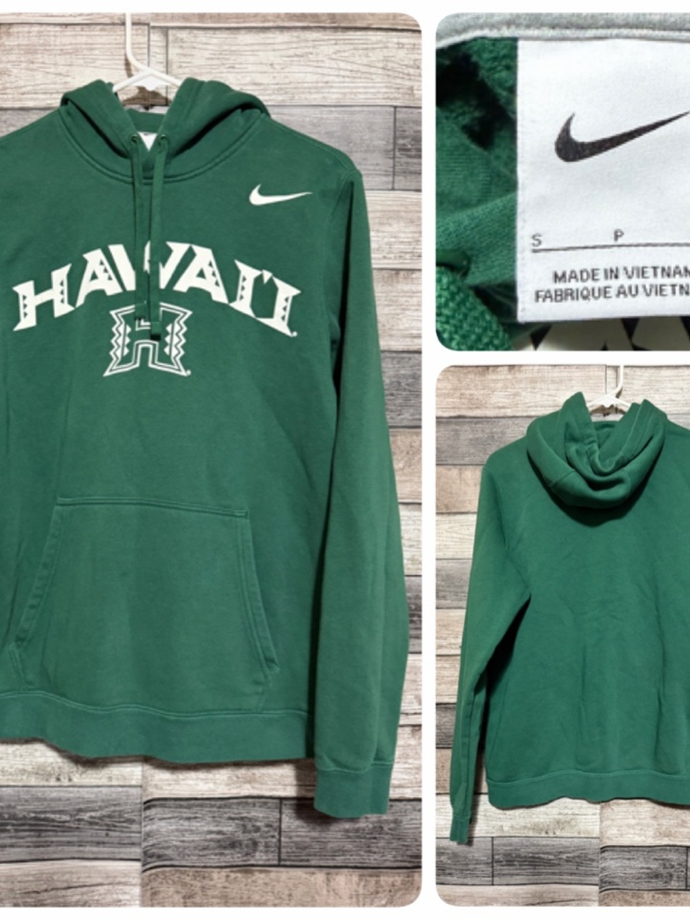 Nike Hawaii Rainbow Warriors Hoodie Men’s S Green Pullover Fleece